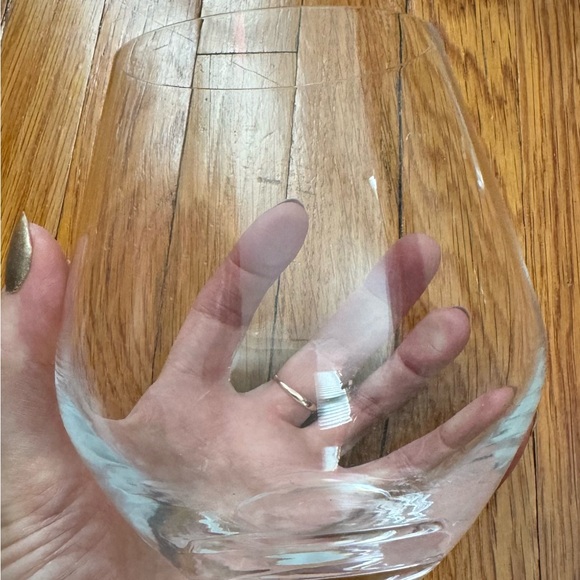 Set of 4 wine glasses stemless classic clear glass, size 12 oz  entertainment - Picture 4 of 10